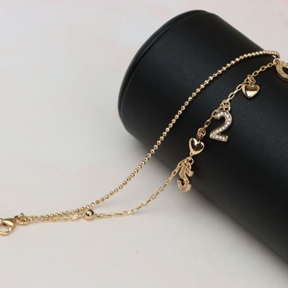 Rose Gold Bracelet with 2025 Charms, XPBL0688 - Picture 9 of 12